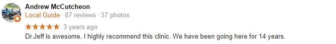 Kilworth Family Chiropractic Patient Testimonial